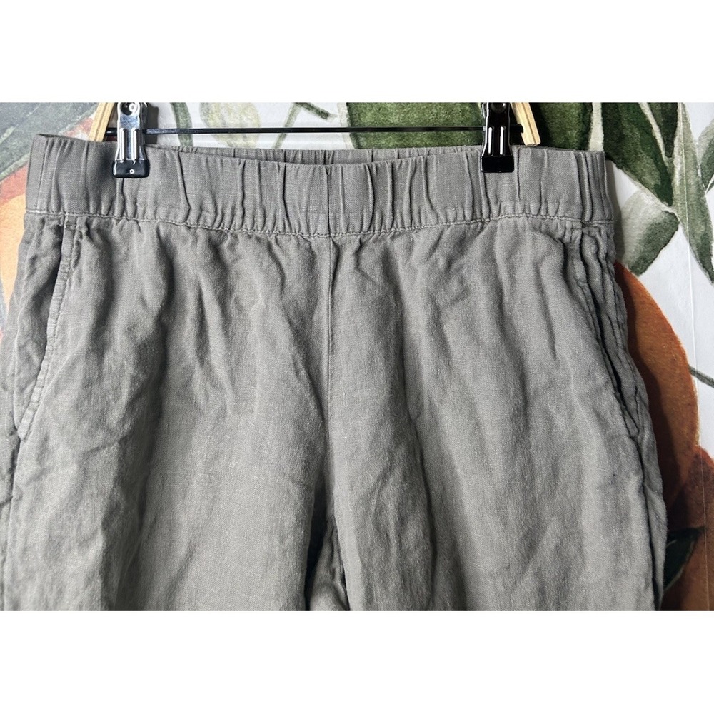 Pure Jill J Jill XS Garment Dyed Linen Pull on Straight Pants Gray Casual Career - Picture 3 of 6